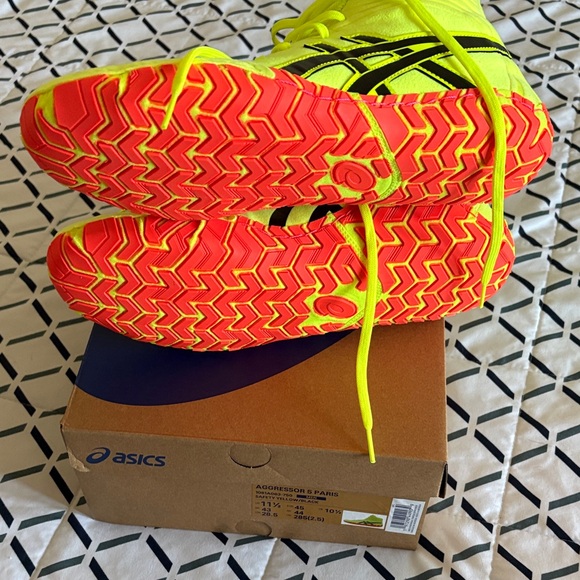 Asics Aggressor 5 Paris Wrestling Shoes safety yellow/ black - Picture 5 of 6